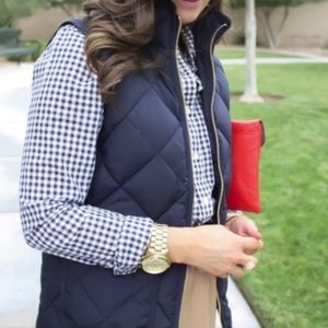 Navy Blue Quilted J Crew Puffer Vest